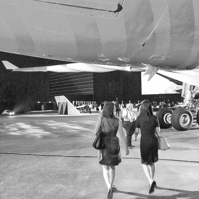 Un evento pubblico nell'hangar Alitalia di Fiumicino